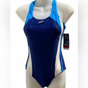 Speedo Girl's Swimsuit One Piece Infinity Splice Thick Strap size 10